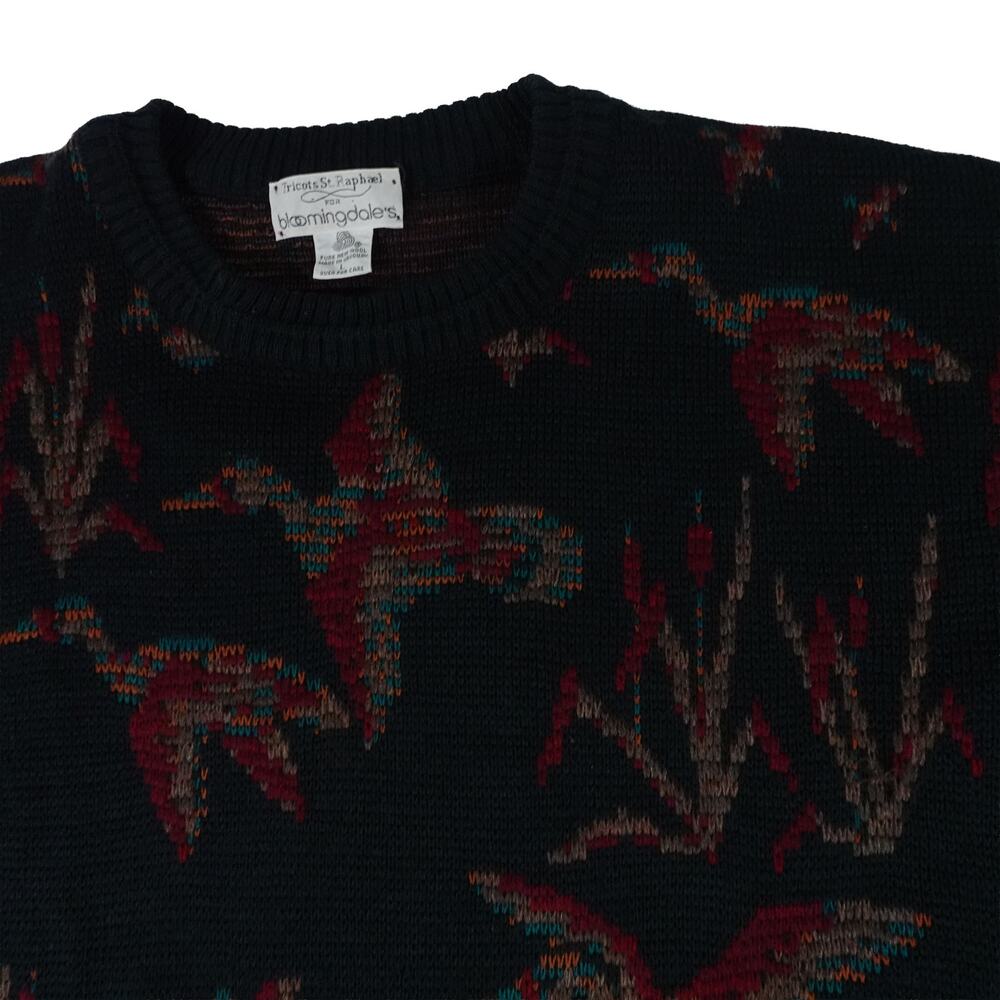 Tricots St Raphael Bloomingdales Vintage Ducks Wool Crew Neck Sweater Mens Large